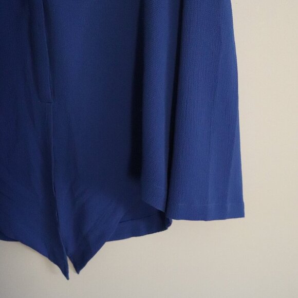 Monk & Lou Women's Blue Sz M V-Neck Tie Front Lightweight Long Sleeve Blouse Top - Picture 9 of 12